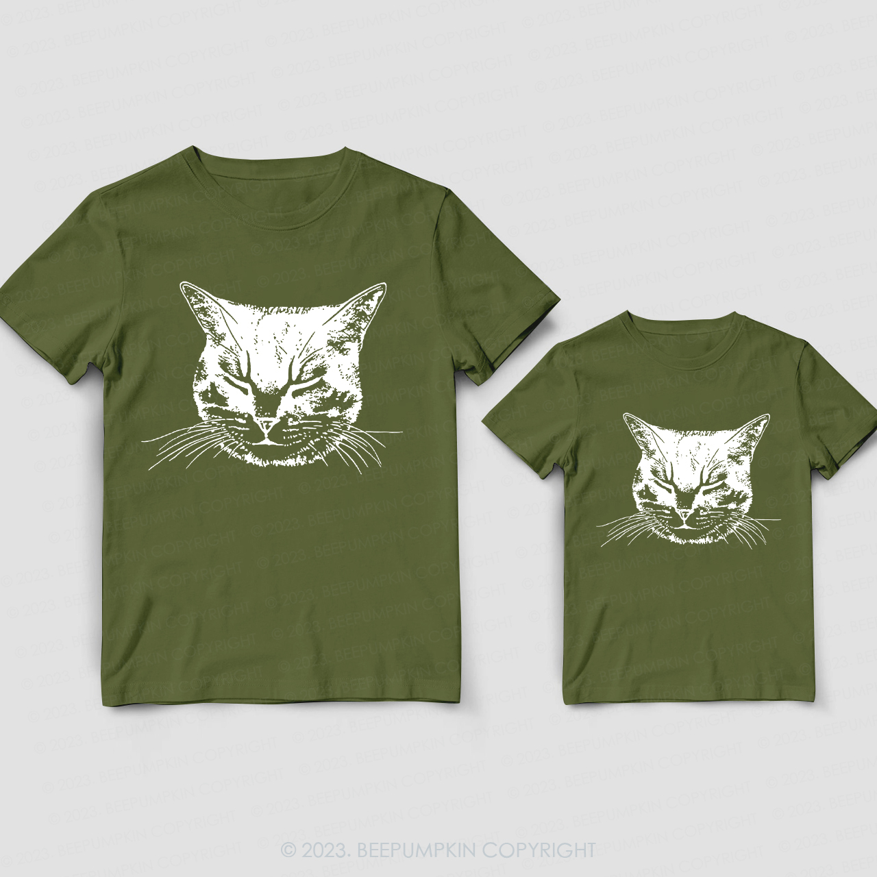 Cute Cat Daddy And Me Matching Shirt