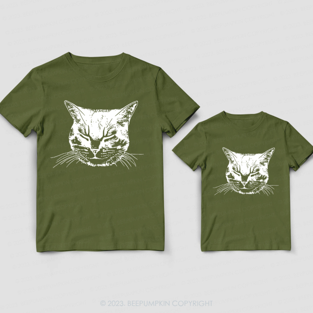 Cute Cat Daddy And Me Matching Shirt