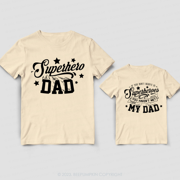 Funny Super Hero Dad Daddy And Me Matching Shirt