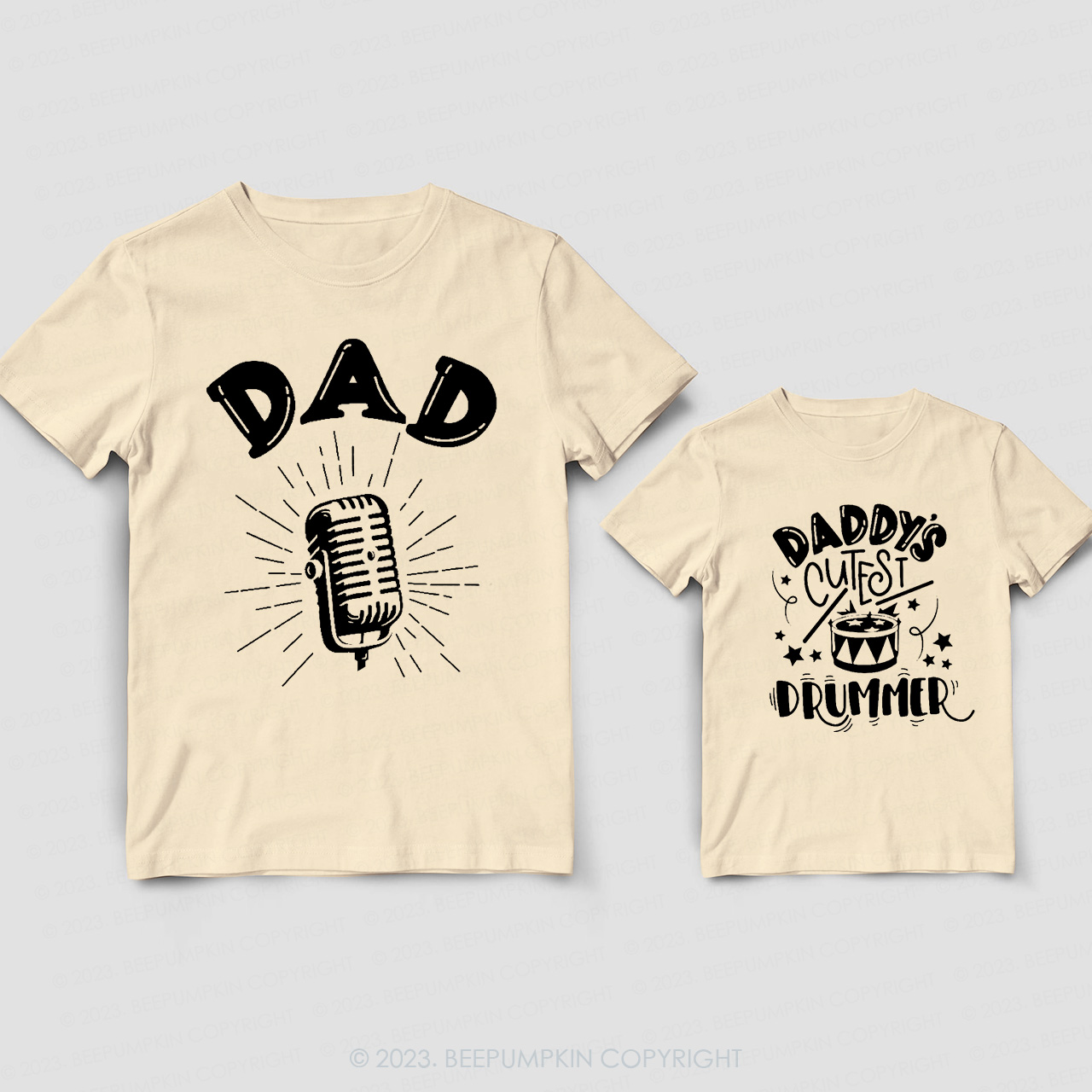 Cutest Drummer Musician Daddy And Me Matching Shirt