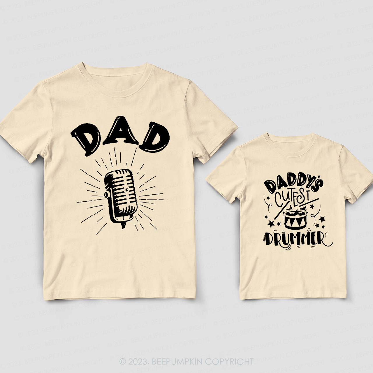 Cutest Drummer Musician Daddy And Me Matching Shirt