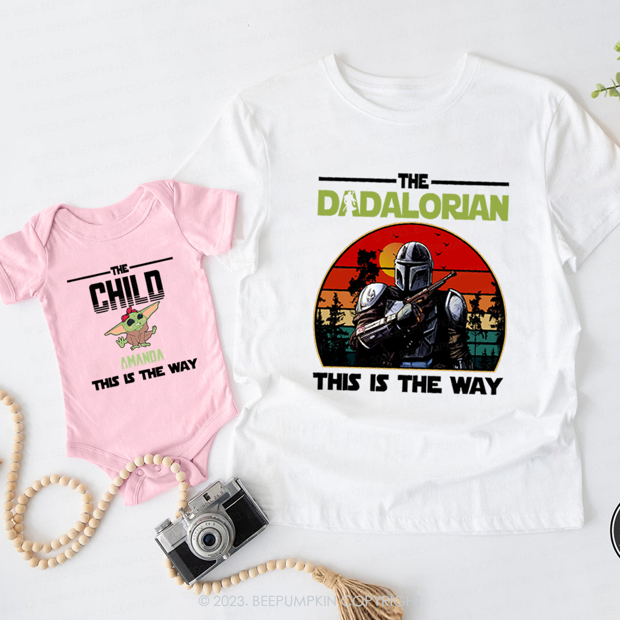 Personalized Cute Elf Daddy And Me Matching Shirt