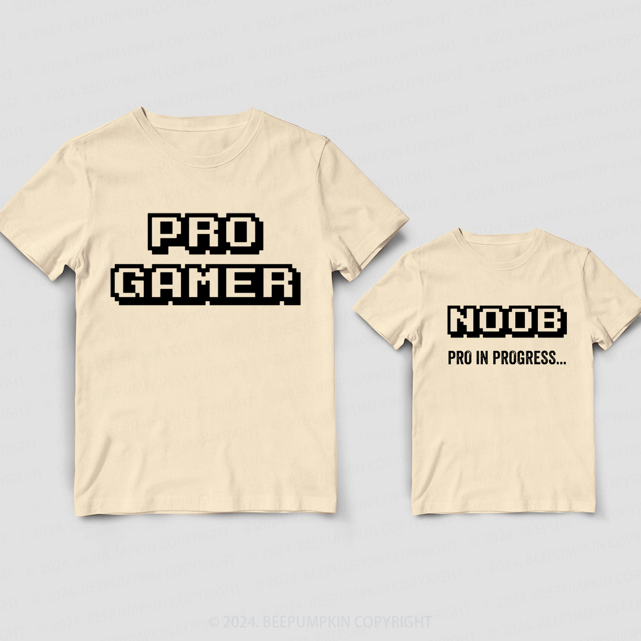Pro Gamer Dad & Noob Gamer Daddy And Me Matching Shirt