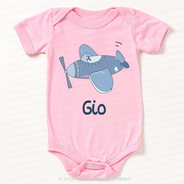 Personalized Plane Name Bodysuit For Baby 