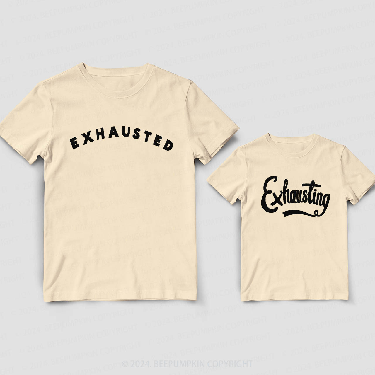 Exhausted Exhausting Daddy And Me Matching Shirt