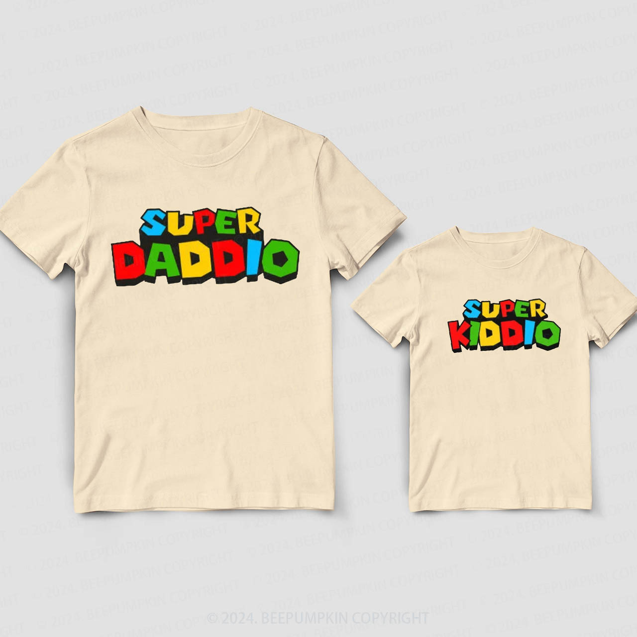Colorful Cartoon Font Daddy And Me Matching Shirt