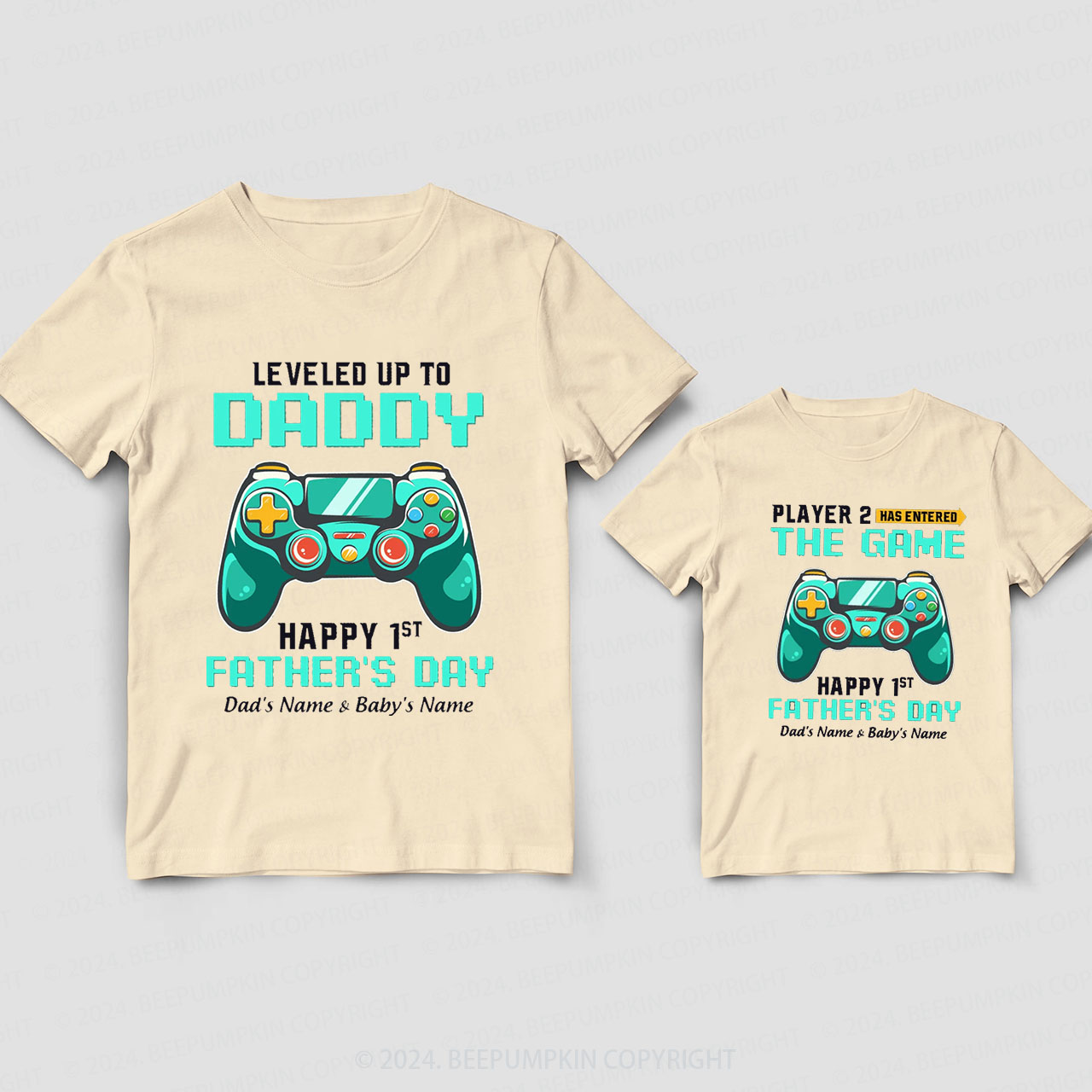 Green Game Leveled Up To Daddy Daddy And Me Matching Shirt Sale-Beepumpkin™