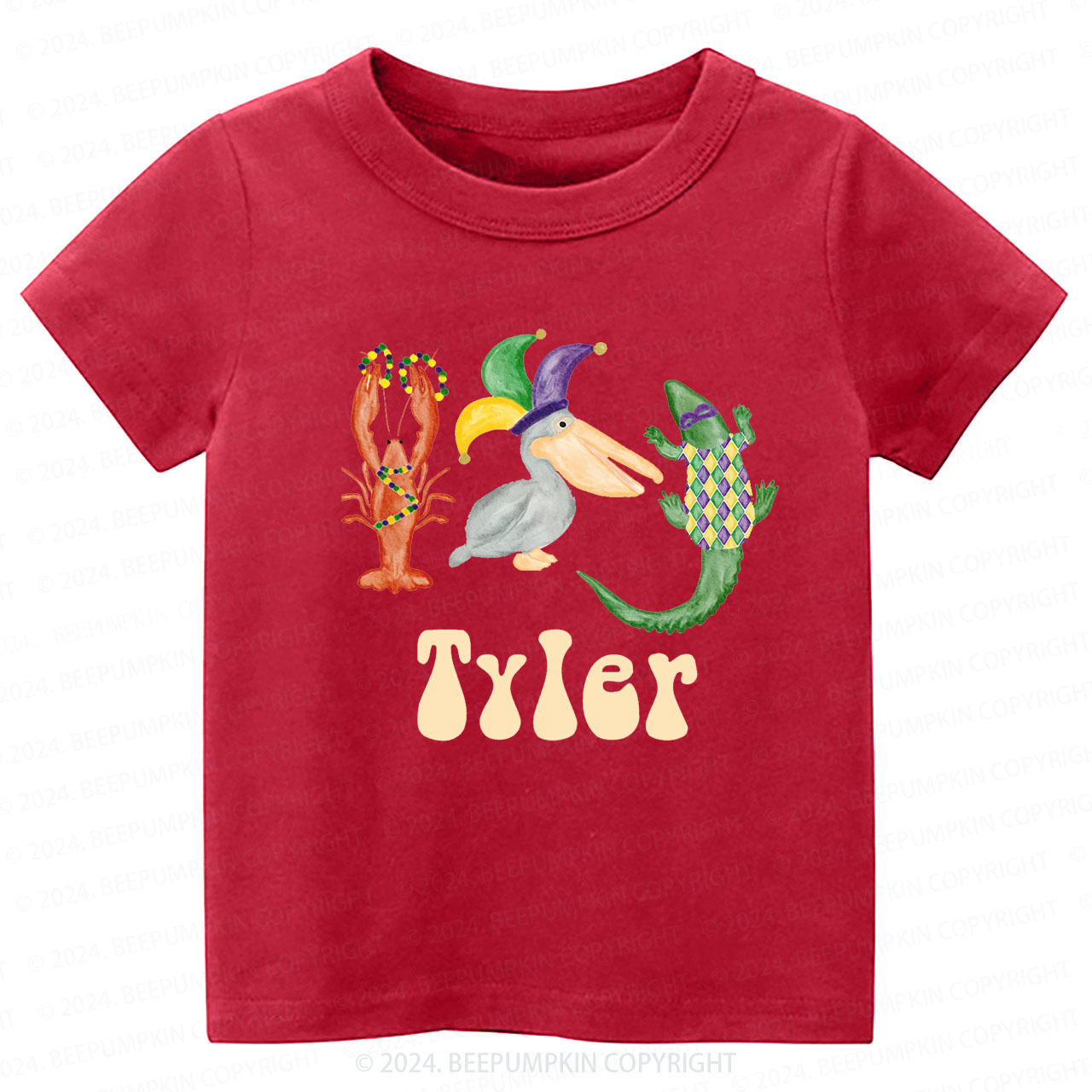 Personalized Mardi Gras Toddler&Kids Tees