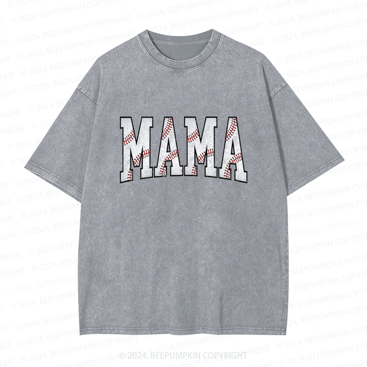 Cute Baseball Mama Washed T-Shirts 