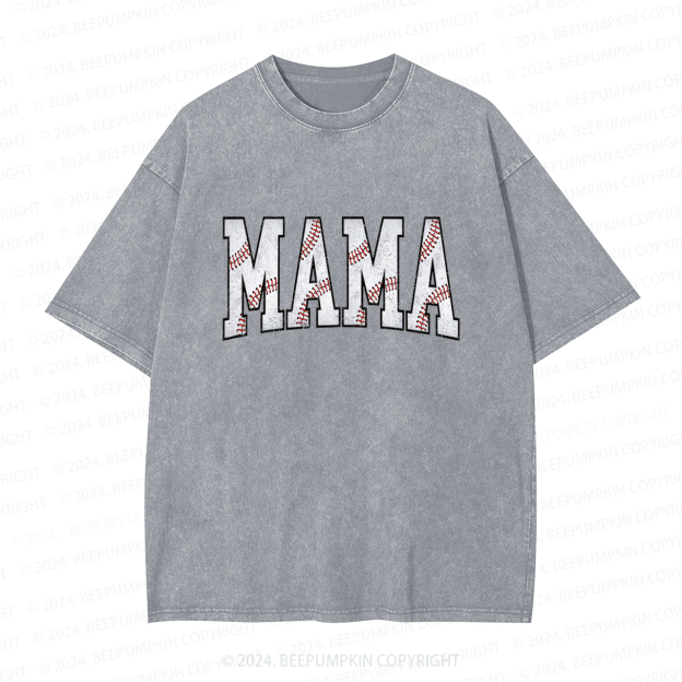 Cute Baseball Mama Washed T-Shirts 