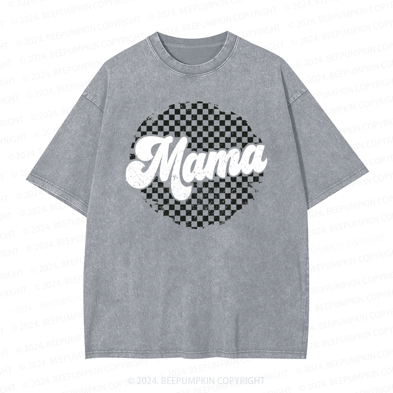 New Checkered Mama Washed T-Shirts 