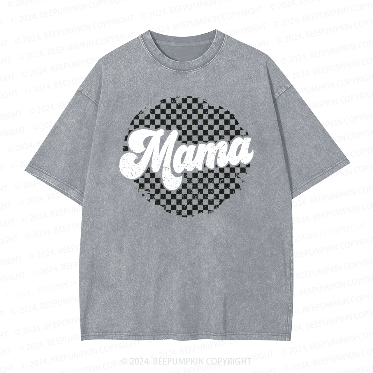 New Checkered Mama Washed T-Shirts 