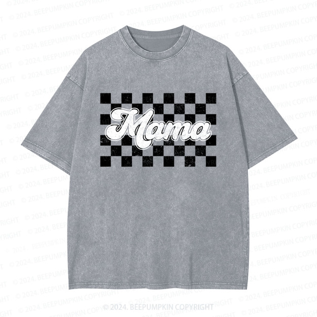 Checkered Cool Mama Washed T-Shirts 