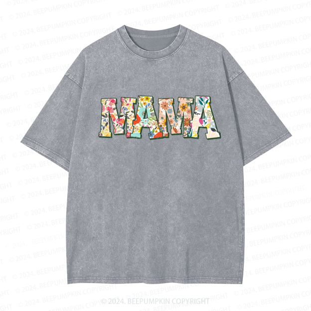 Retro Flower Mama Washed Tees