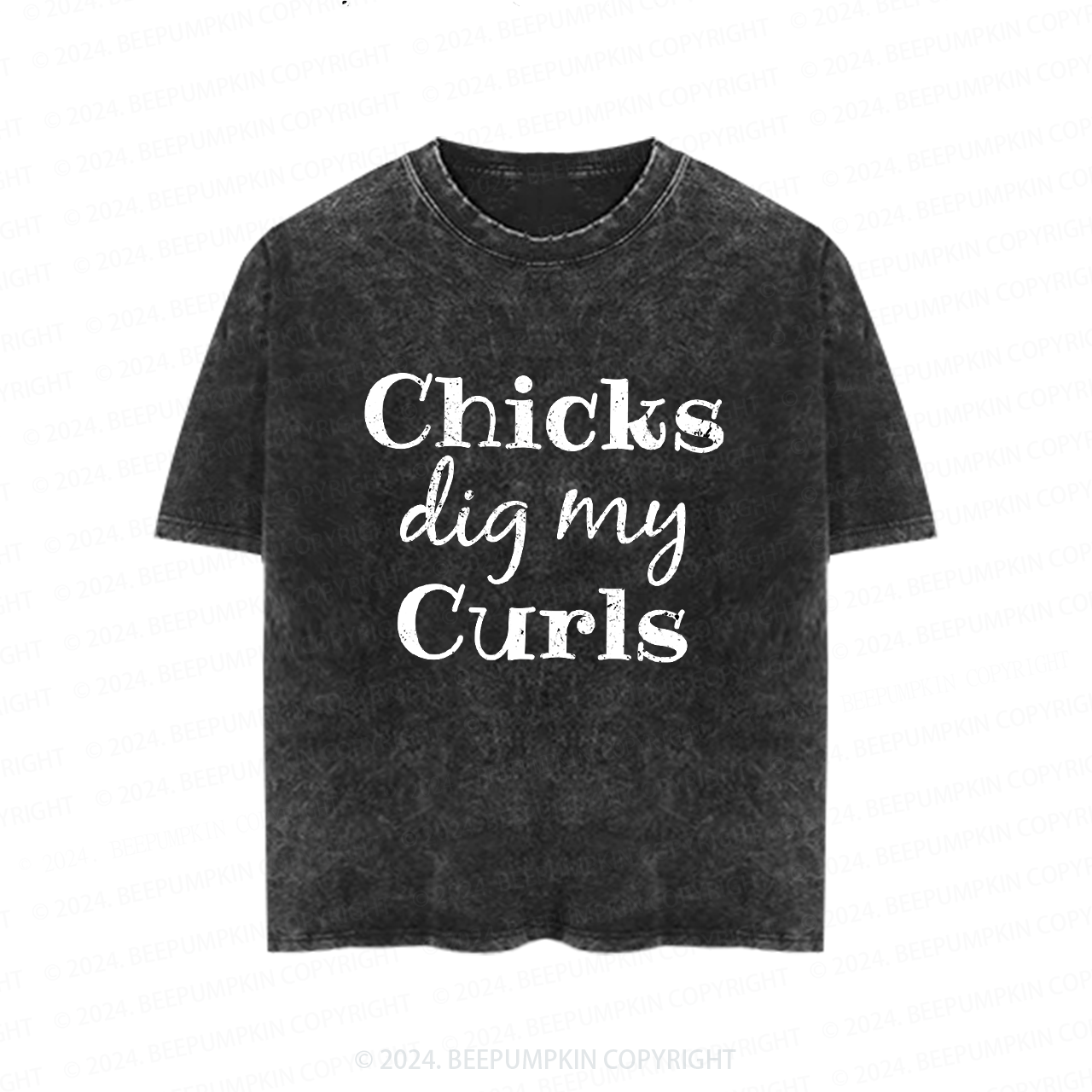 Chicks Dig My Curls Toddler&Kids Washed Tees          