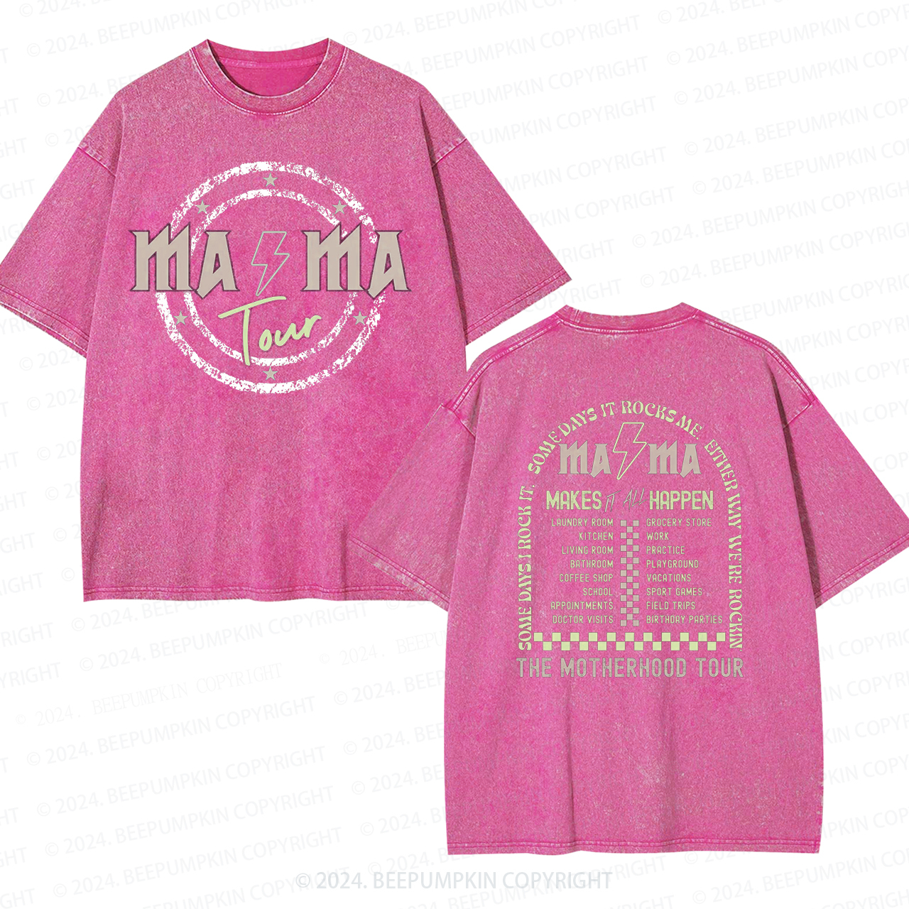 Retro Checkered Mama Washed Tees Sale-Beepumpkin™