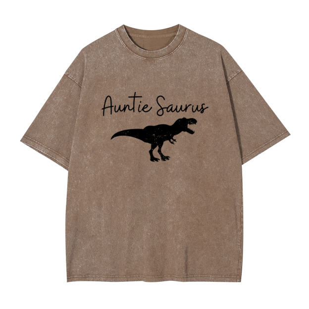 Personalized Saurus Rex Aunt Washed Tees