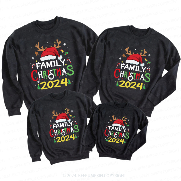 2024 Family Christmas Santa Shirts For Family Members Sweatshirts