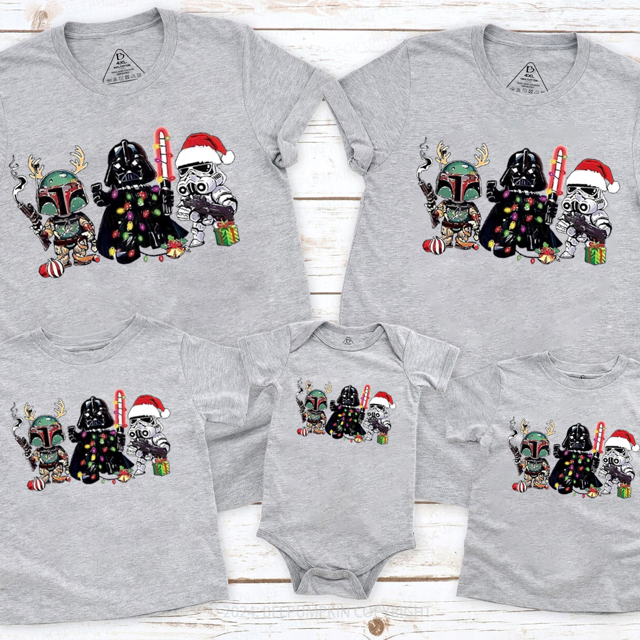 Cute Characters Christmas Matching T-Shirts