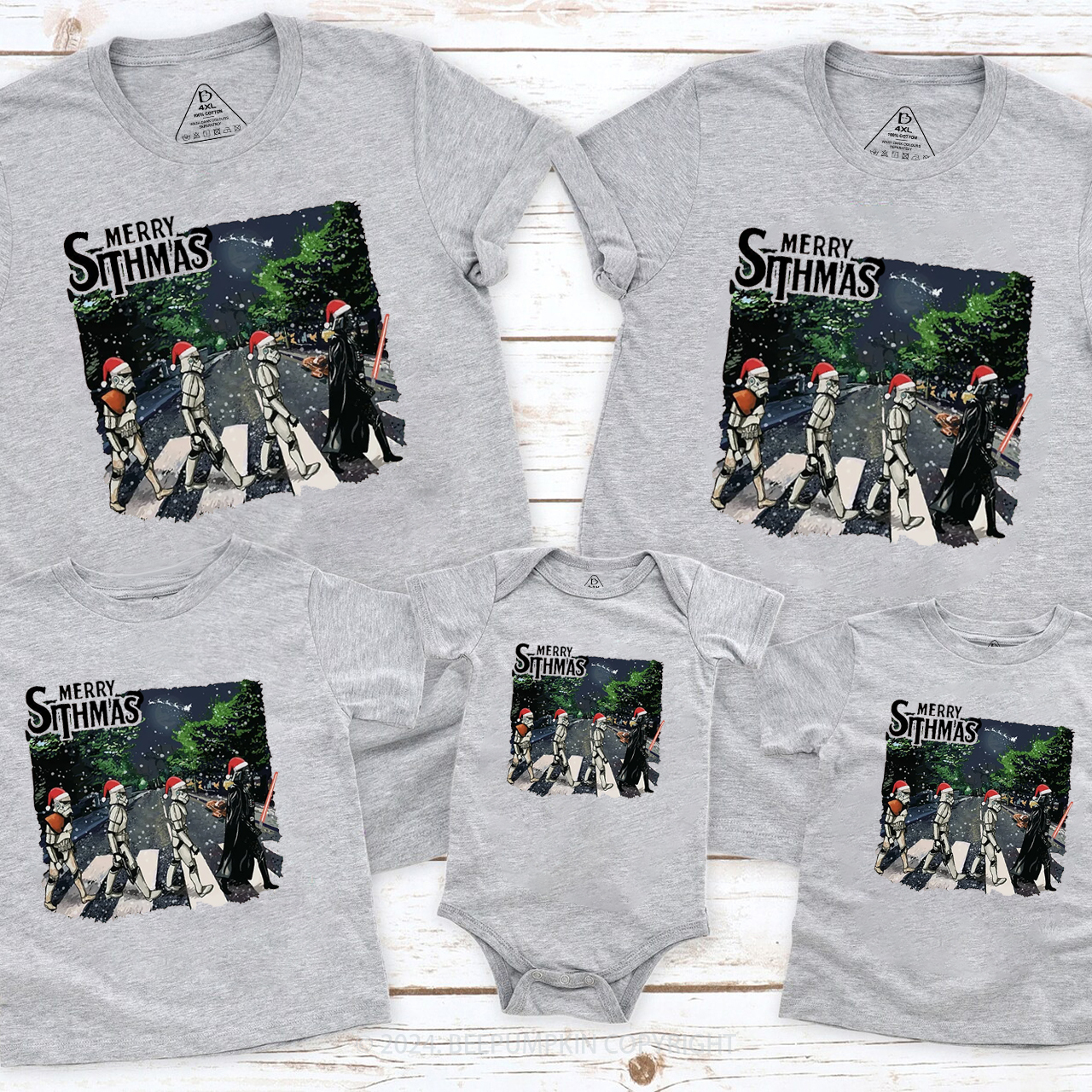 Interesting Street Scene Christmas Matching T-Shirts
