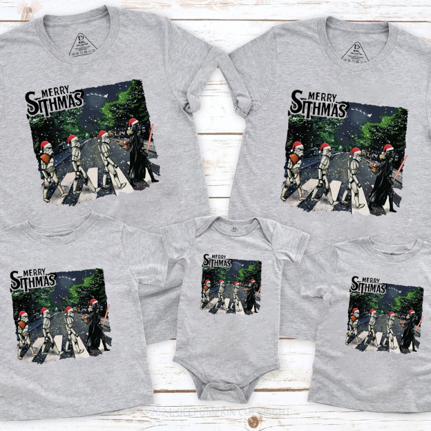 Interesting Street Scene Christmas Matching T-Shirts