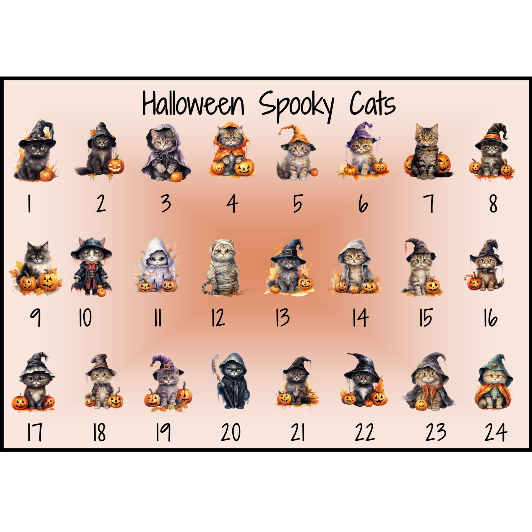 Personalized Halloween Cats Friends Toddler&Kids Tees 