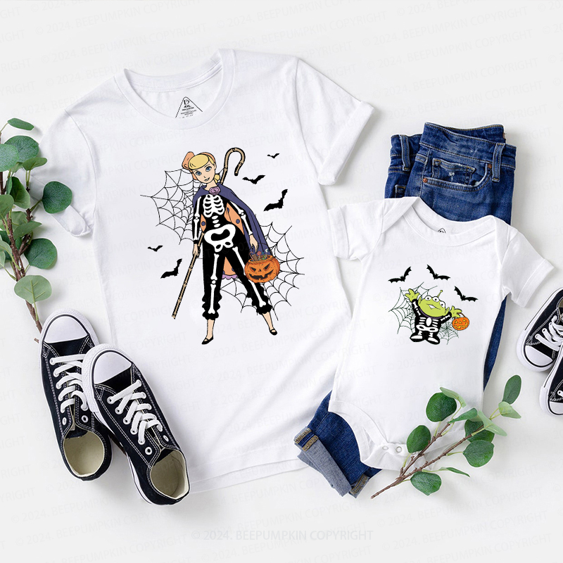 Skeleton Halloween Spooky Season Family Matching Shirts