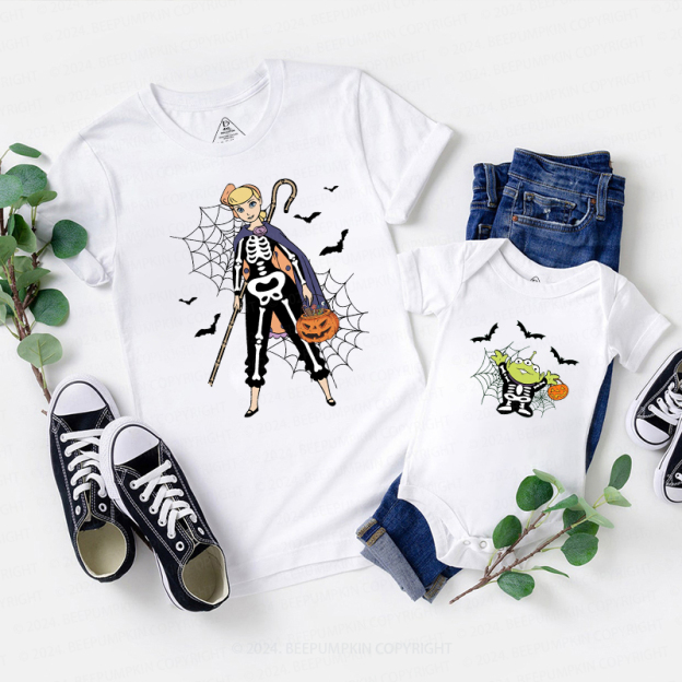 Skeleton Halloween Spooky Season Family Matching Shirts