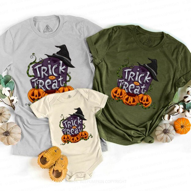 Trick Or Treat Halloween Family Matching Shirts