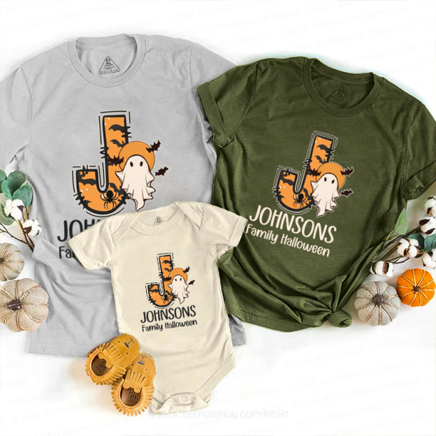 Personalized Halloween Ghost Name Family Matching Shirts