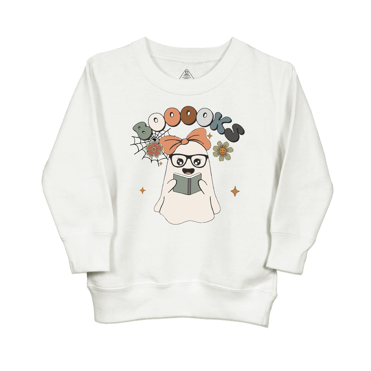 Girl Boooks Cute Ghost Halloween  Kids Sweatshirt