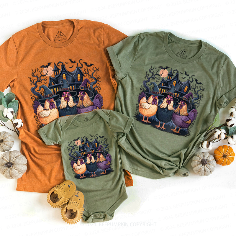 Halloween Chickens Spooky Family Matching Shirts