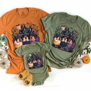 Image of Halloween Chickens Spooky Family Matching Shirts