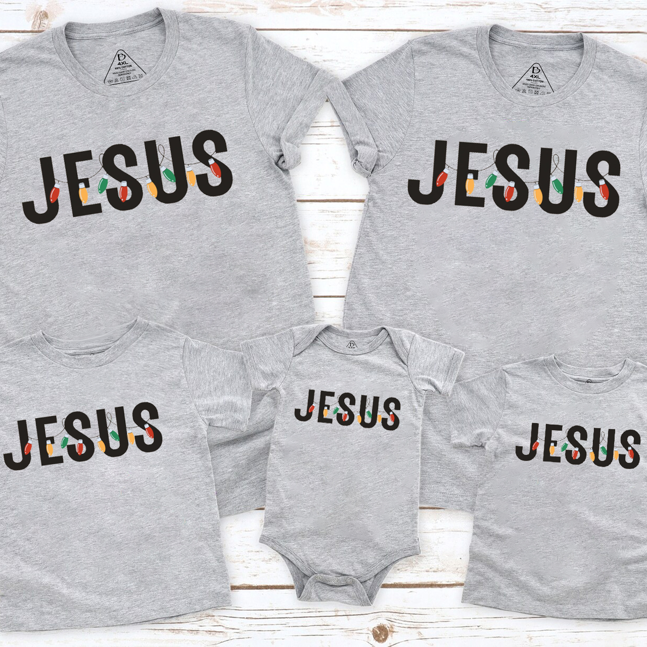 Jesus Christmas Light Family Matching T-Shirts
