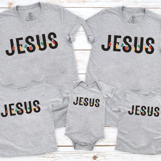 Jesus Christmas Light Family Matching T-Shirts