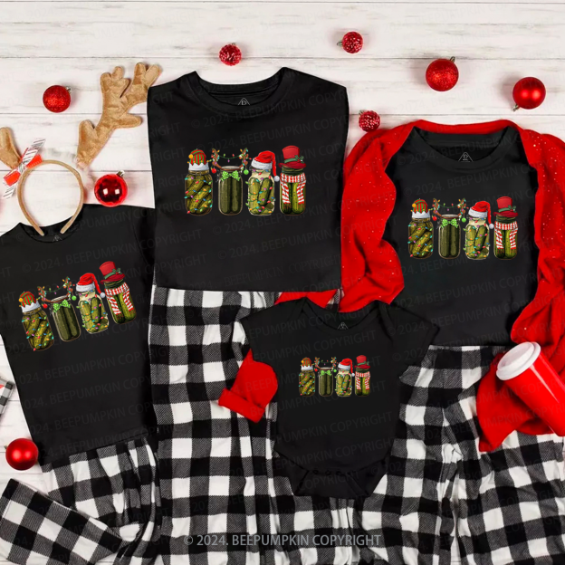 Funny Christmas Pickle Family Matching T-Shirts