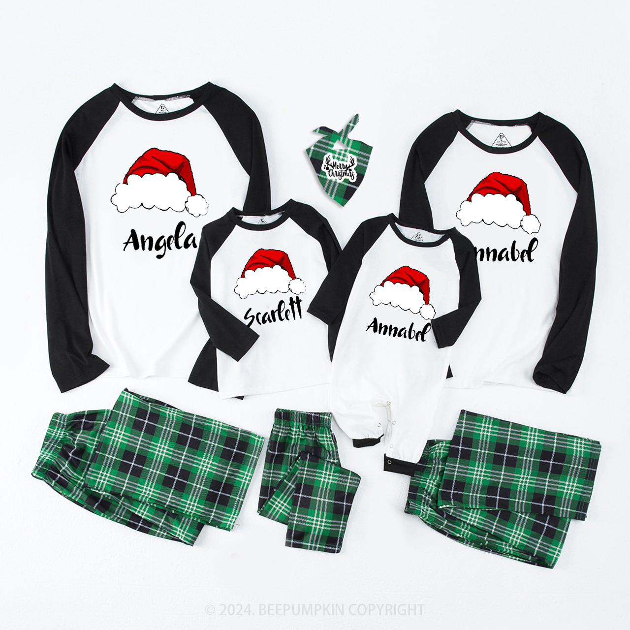 Personalized Christmas Red Crew Hat Family Matching Pajamas
