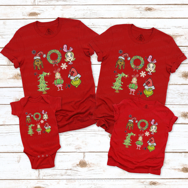 Special Retro Merry Christmas Family Matching T-Shirts