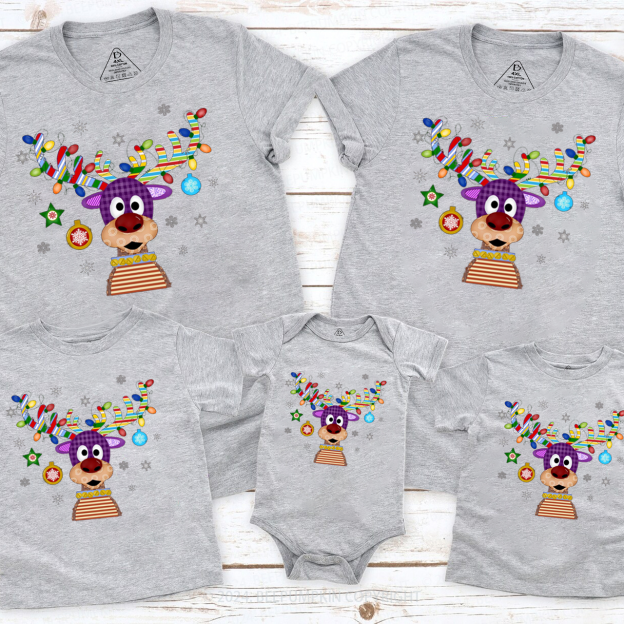 Reindeer Christmas Family Matching T-Shirts Beepumpkin