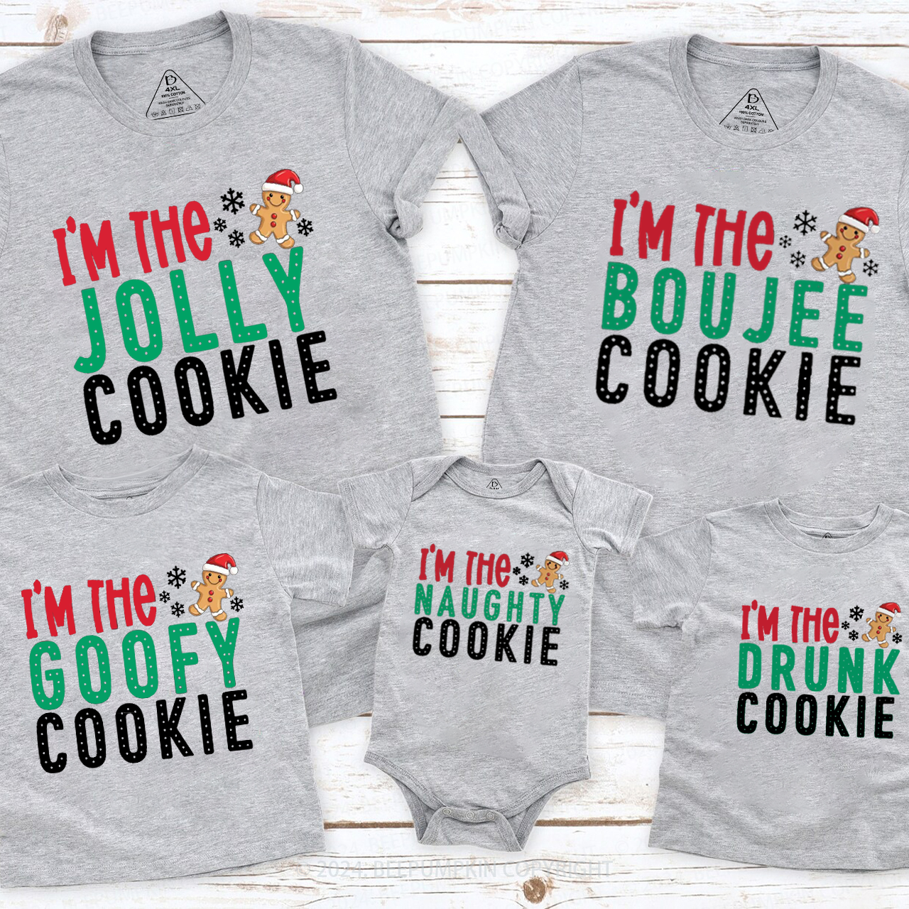 Funny Gingerbread Christmas Matching T-Shirts Beepumpkin