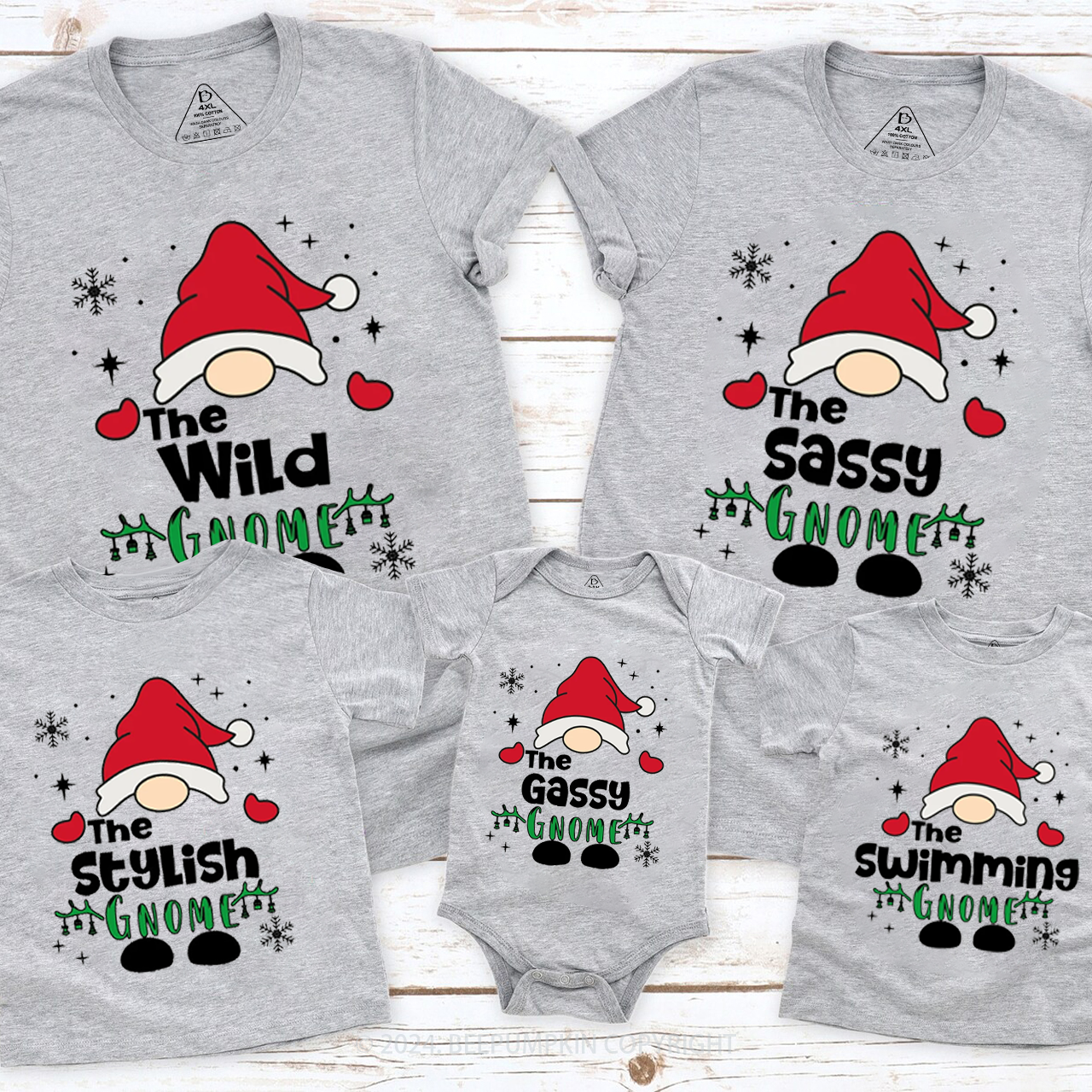 Christmas Custom Gnome Matching T-Shirts Beepumpkin