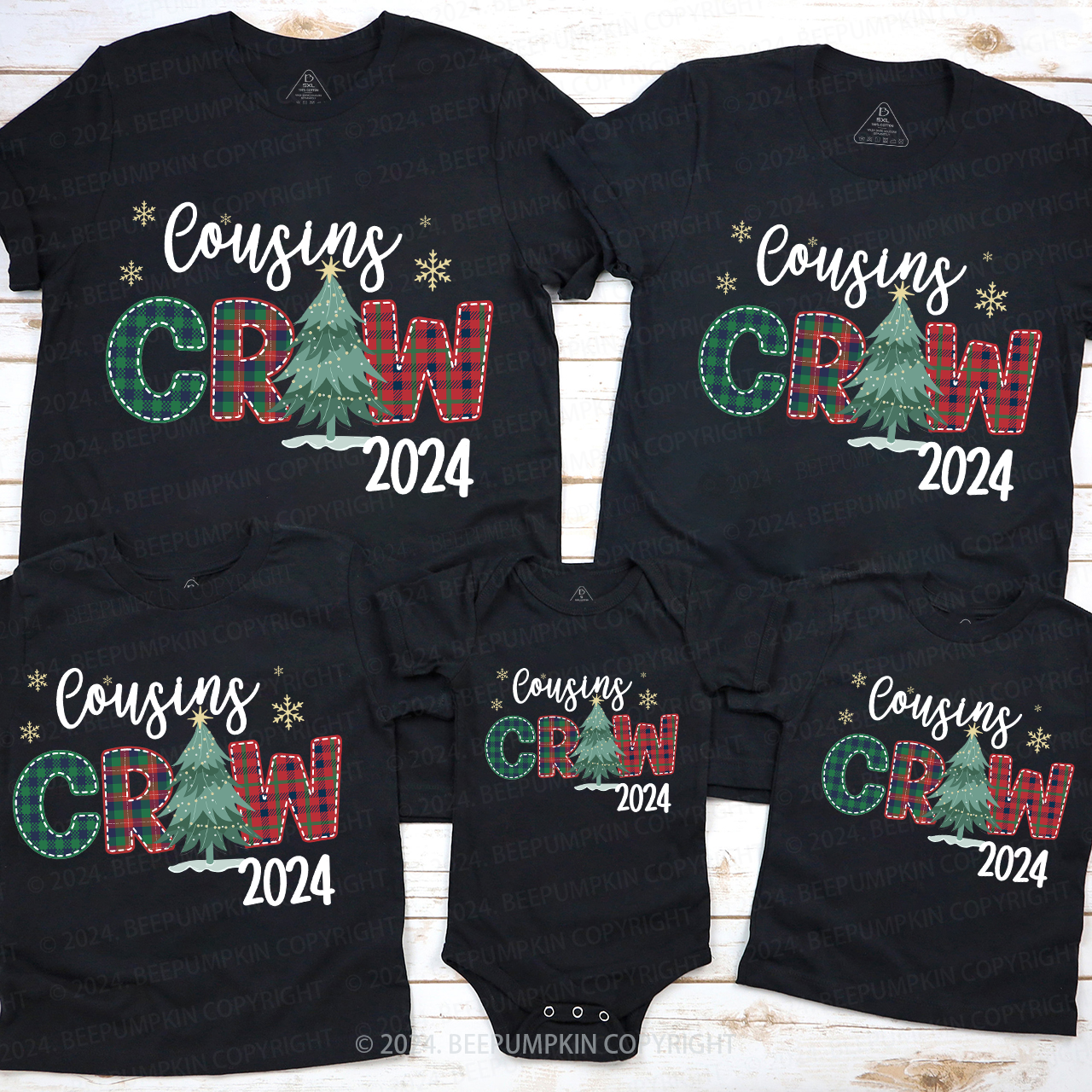 Cousins Crew Christmas Family Matching Tees Beepumpkin