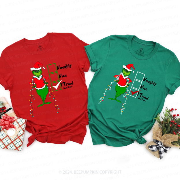 Cute Christmas Hats Lights Family Matching Shirt