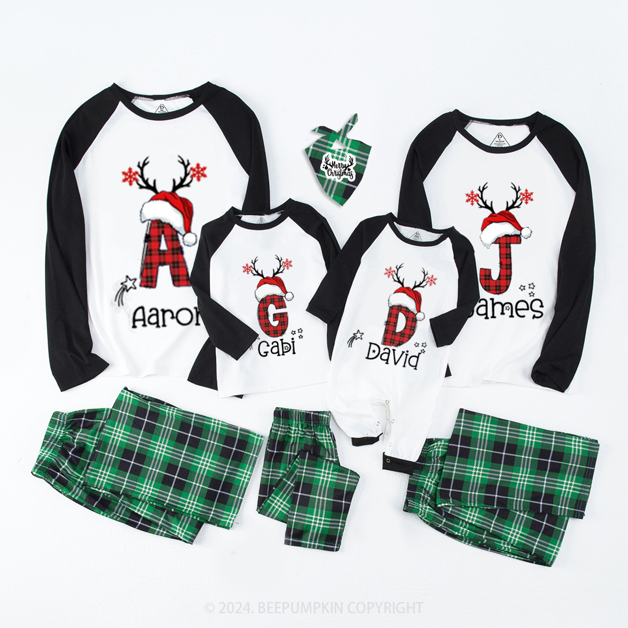 Family Christmas Name Family Matching Pajamas Beepumpkin