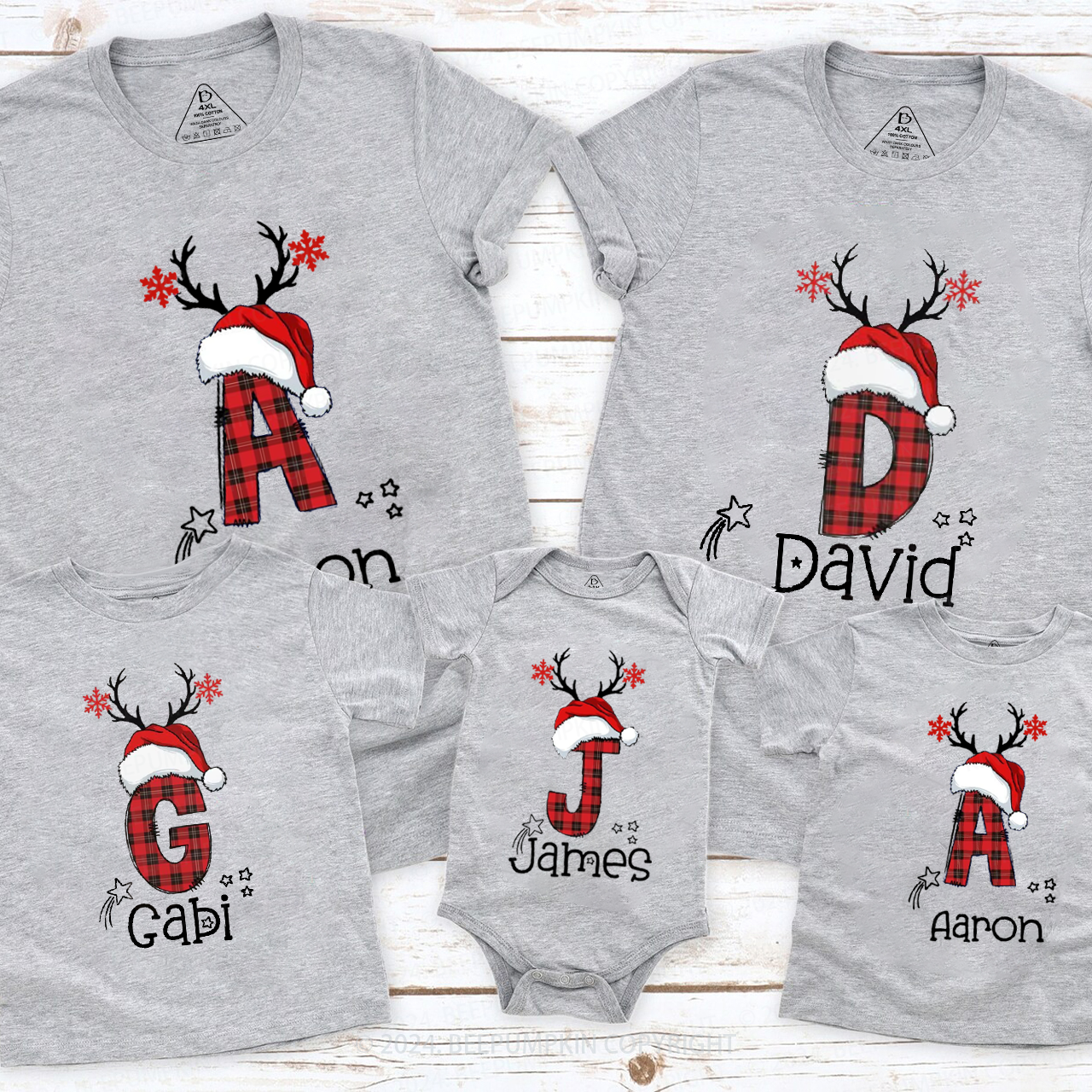 Family Christmas Name Family Matching T-Shirts Beepumpkin