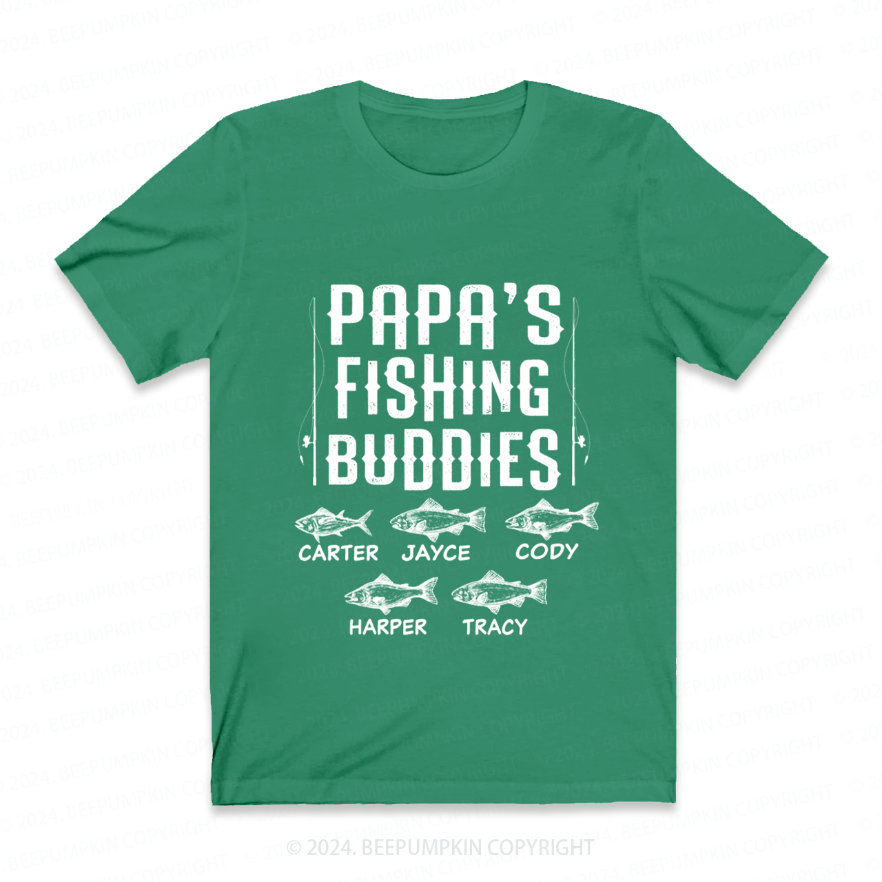 Personalized Papa's Fishing Buddies Gift Shirt Beepumpkin