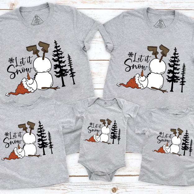 Let It Snow Christmas Matching T-Shirts Beepumpkin