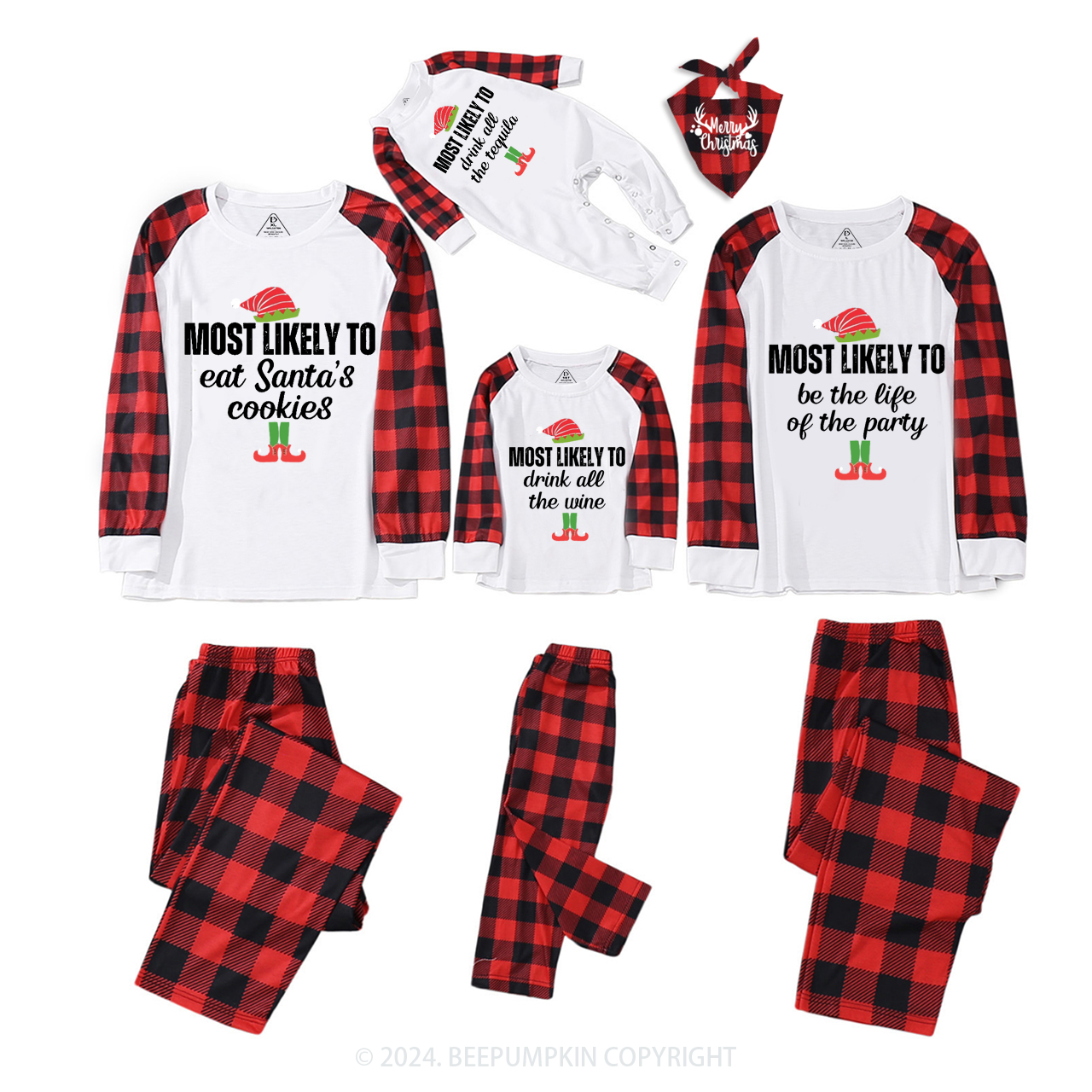Personalized Most Likely To Christmas Family Matching Pajama Set Beepumpkin