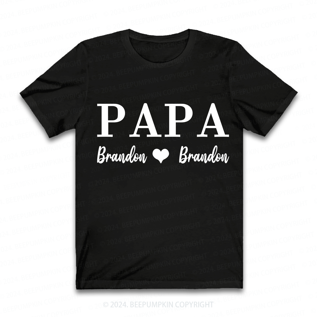 Personalized PAPA T-shirt With Names