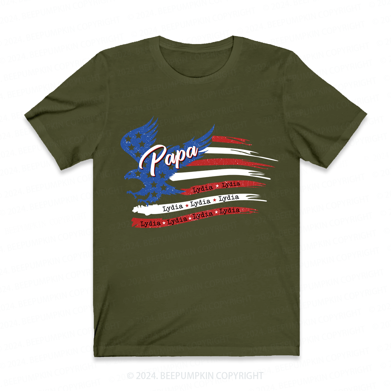Eagle&Flag Grandpa Shirt Personalized With Name